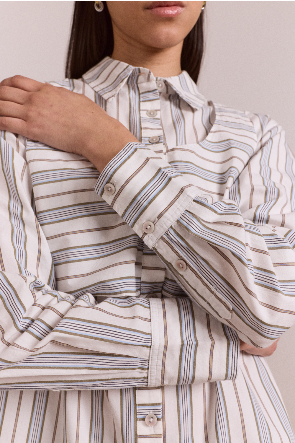 Damson Madder Valeria Double Layer Shirt // Caraway Stripe UK10