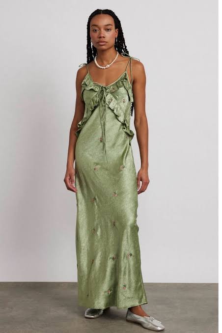 Damson Madder Oceanus Embroidered Maxi Dress UK10