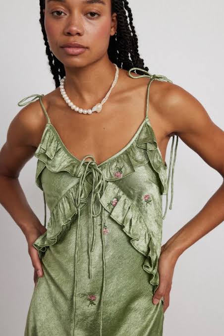 Damson Madder Oceanus Embroidered Maxi Dress UK10