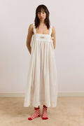 DAMSON MADDER Aspen Midi Night Dress - White UK 10