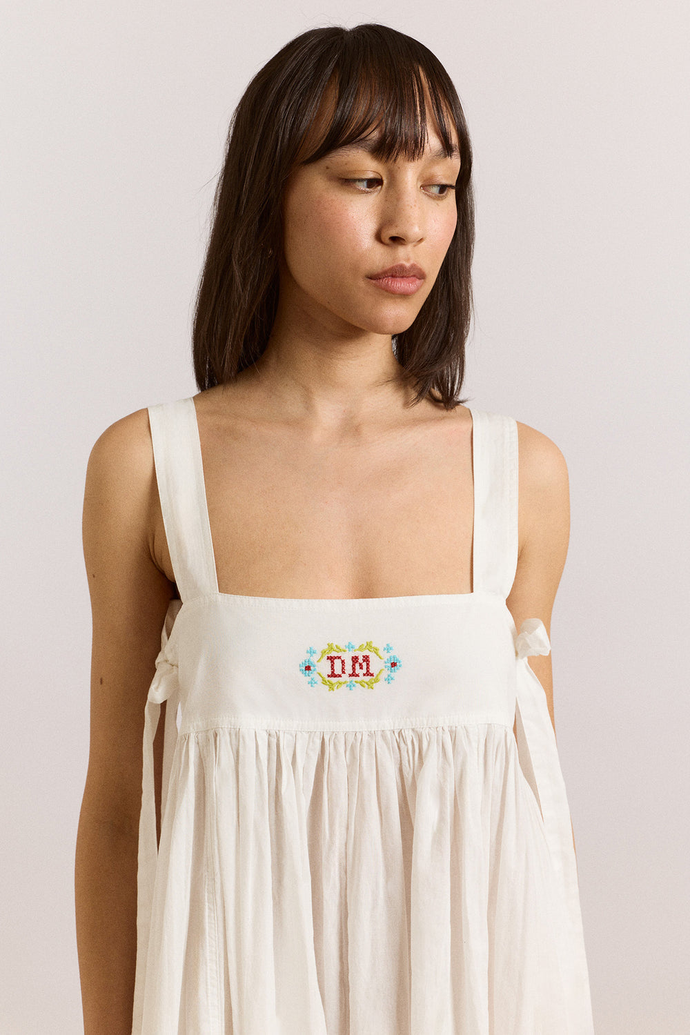 DAMSON MADDER Aspen Midi Night Dress - White UK 10