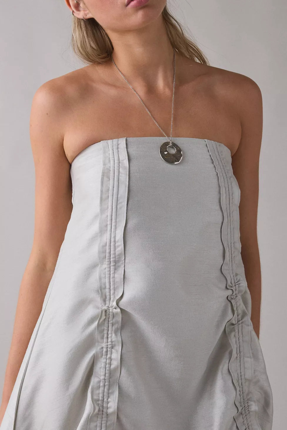 Muse Assembly Daisy Gathered Tie Strapless Midi Dress