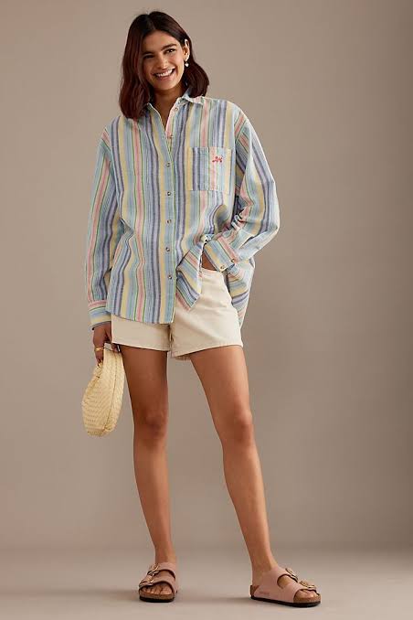 DAMSON MADDER  Skyla Striped Cotton-Blend Shirt