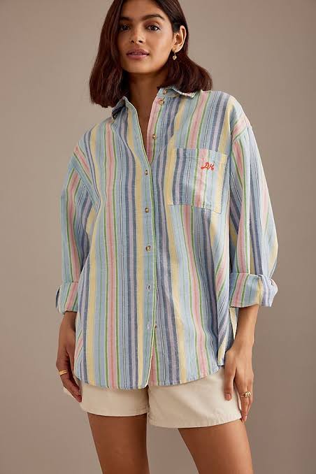 DAMSON MADDER  Skyla Striped Cotton-Blend Shirt