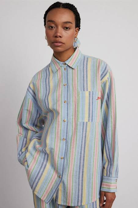 DAMSON MADDER  Skyla Striped Cotton-Blend Shirt