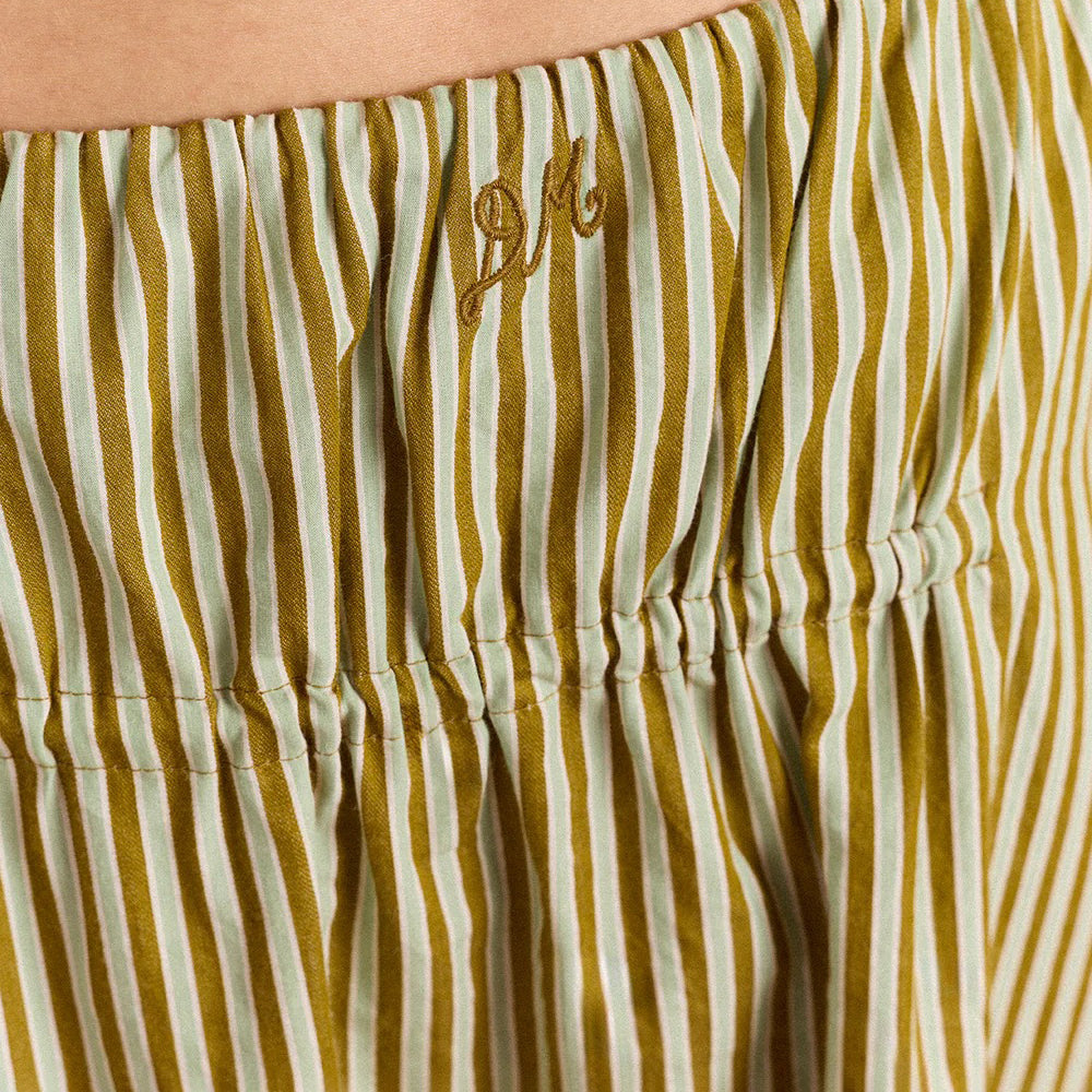 DAMSON MADDER Basil Stripe Caspia Volume Midi Skirt UK 8