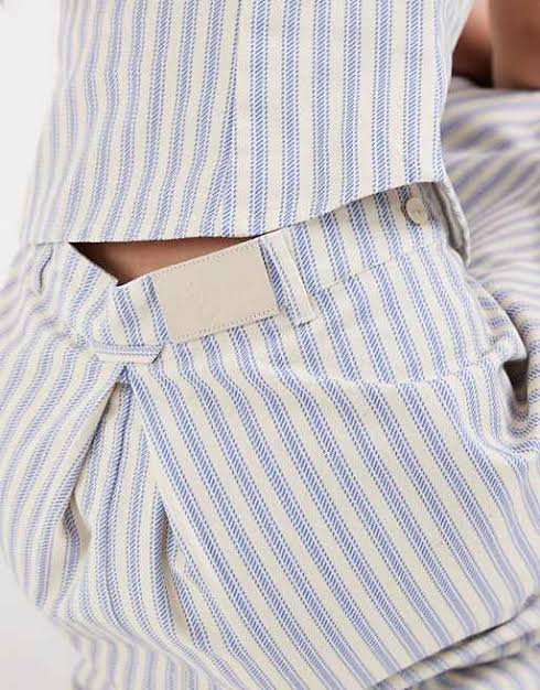 HAZEL STRIPE ASYMMETRIC MIDI SKIRT and top set