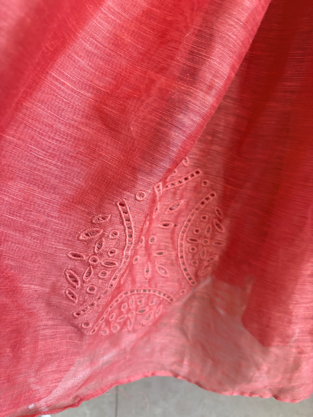 JOSLIN LINEN SILK embroidered dress UK 8