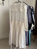 SQUARE COLLAR DRESS WHITE  S