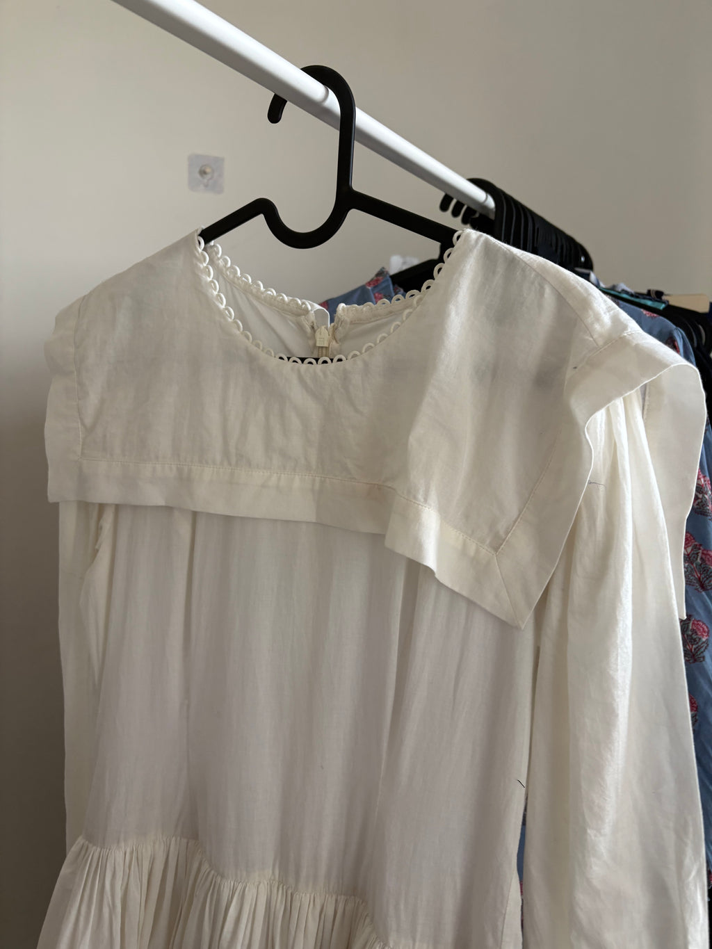 SQUARE COLLAR DRESS WHITE  S