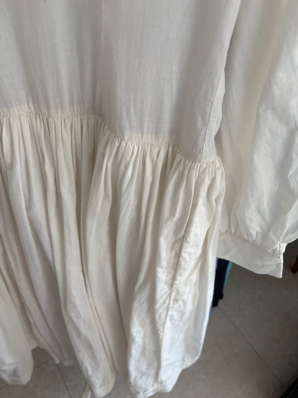 SQUARE COLLAR DRESS WHITE  S