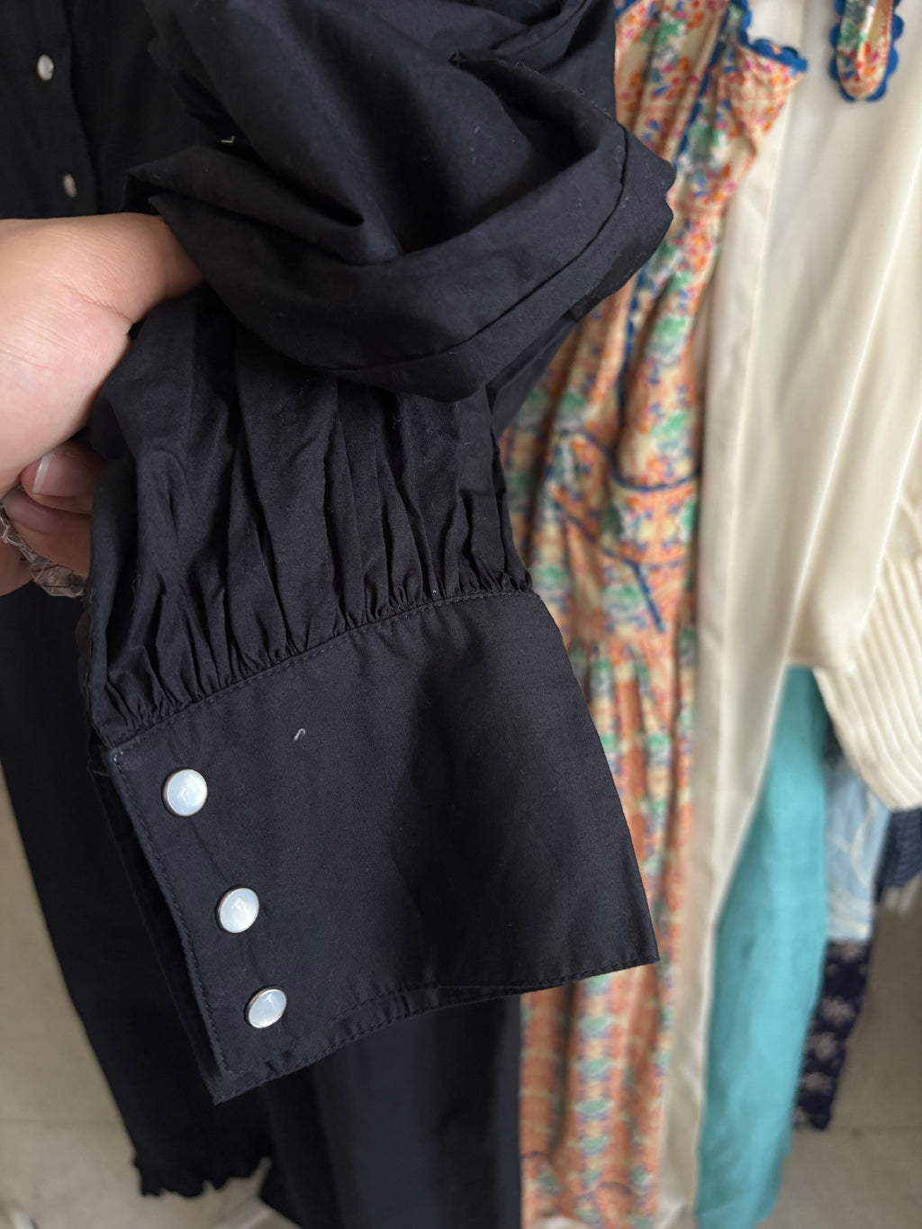 BLACK HIGH NECK RUFFLE DRESS