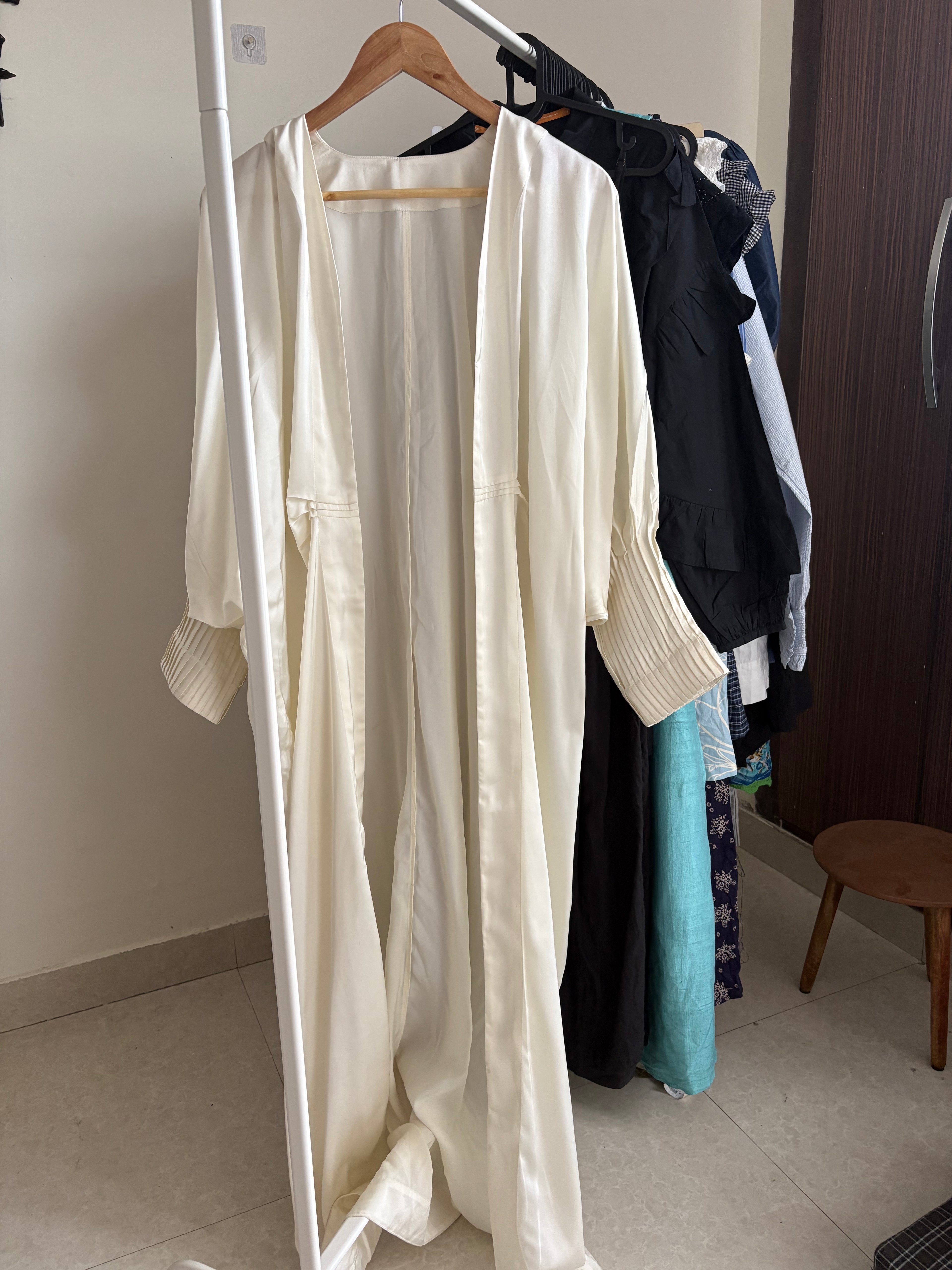 WHITE SATIN COVERUP SHRUG