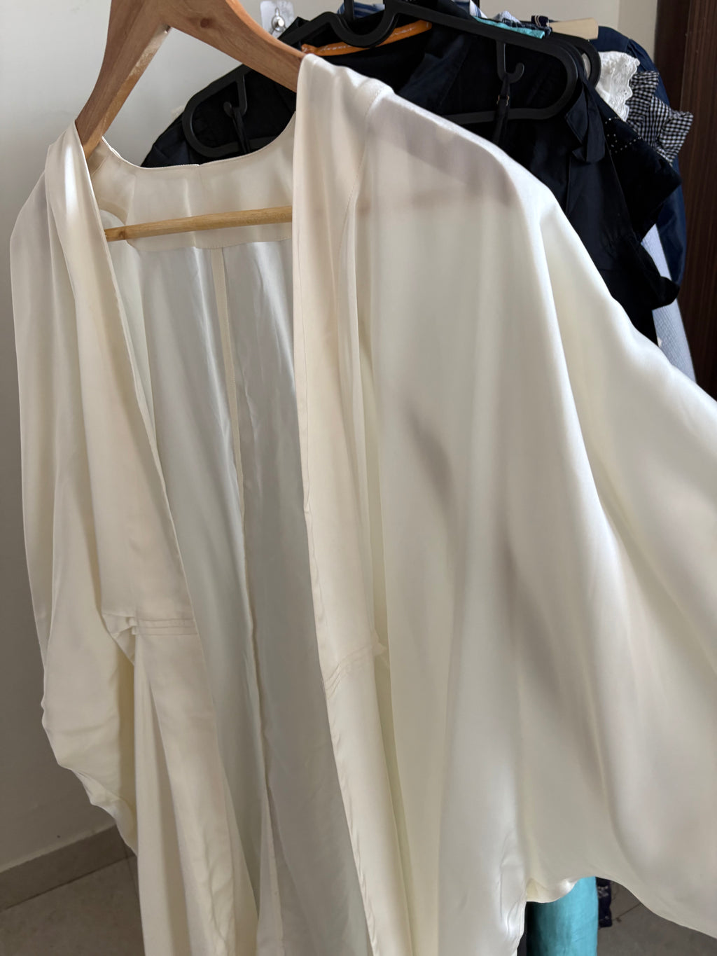 WHITE SATIN COVERUP SHRUG