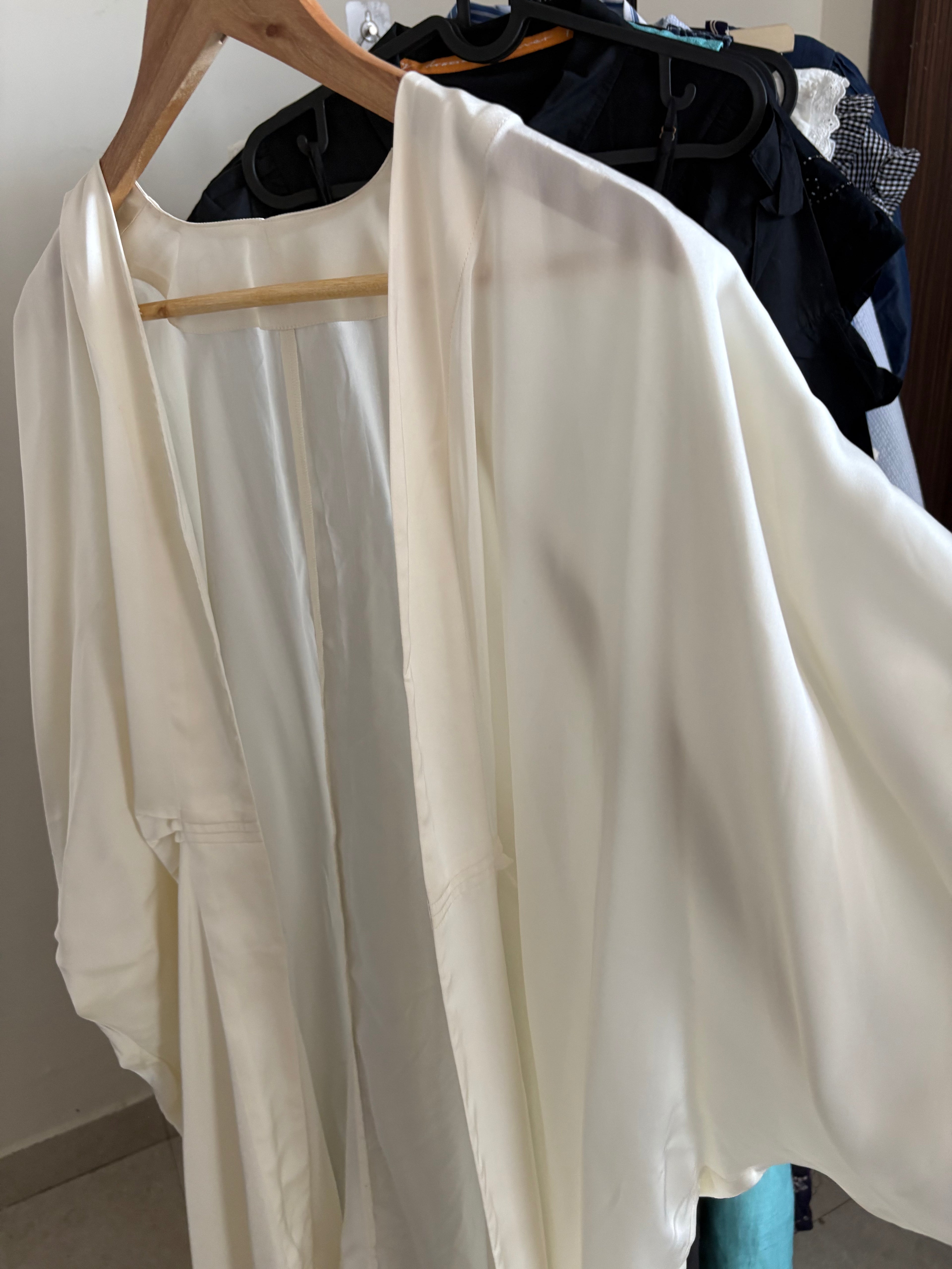 WHITE SATIN COVERUP SHRUG