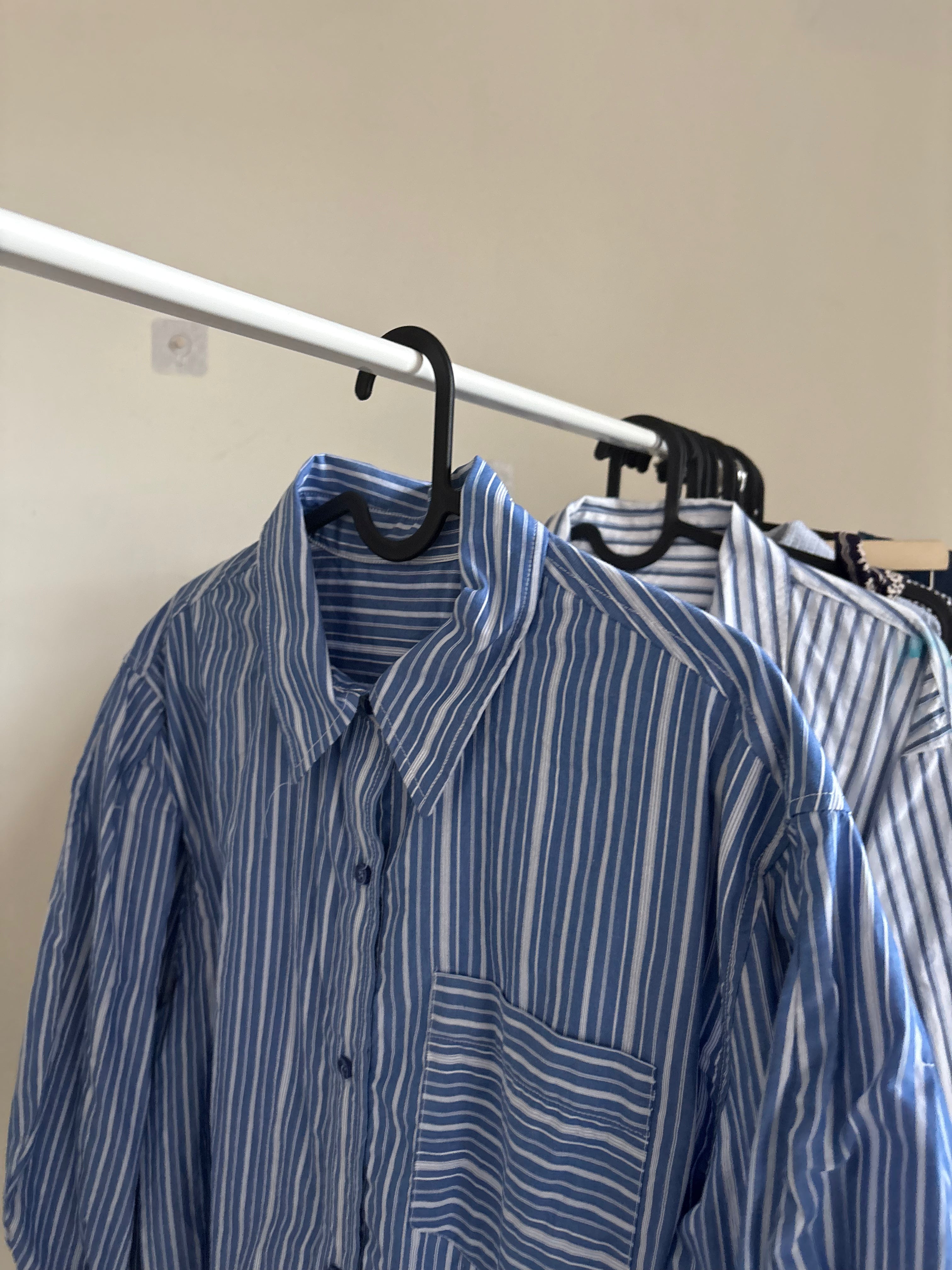 GANNI Shirt in Striped Cotton
