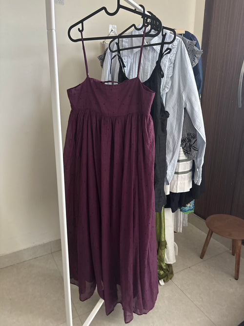 COTTON EMBROIDERED DOTS DRESS