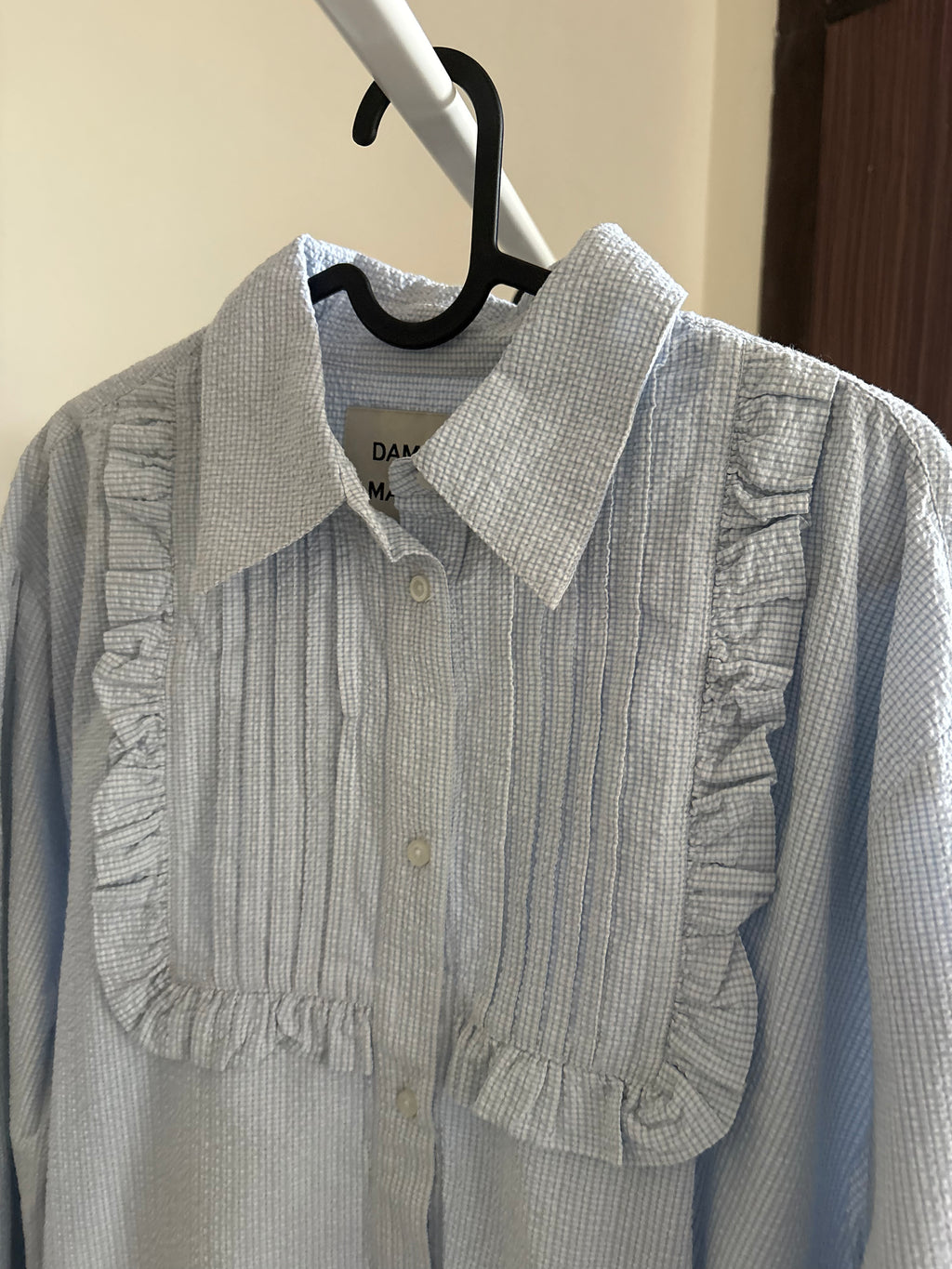 DAMSON MADDER RUFFLE BUTTON UP SHIRT UK 10-14