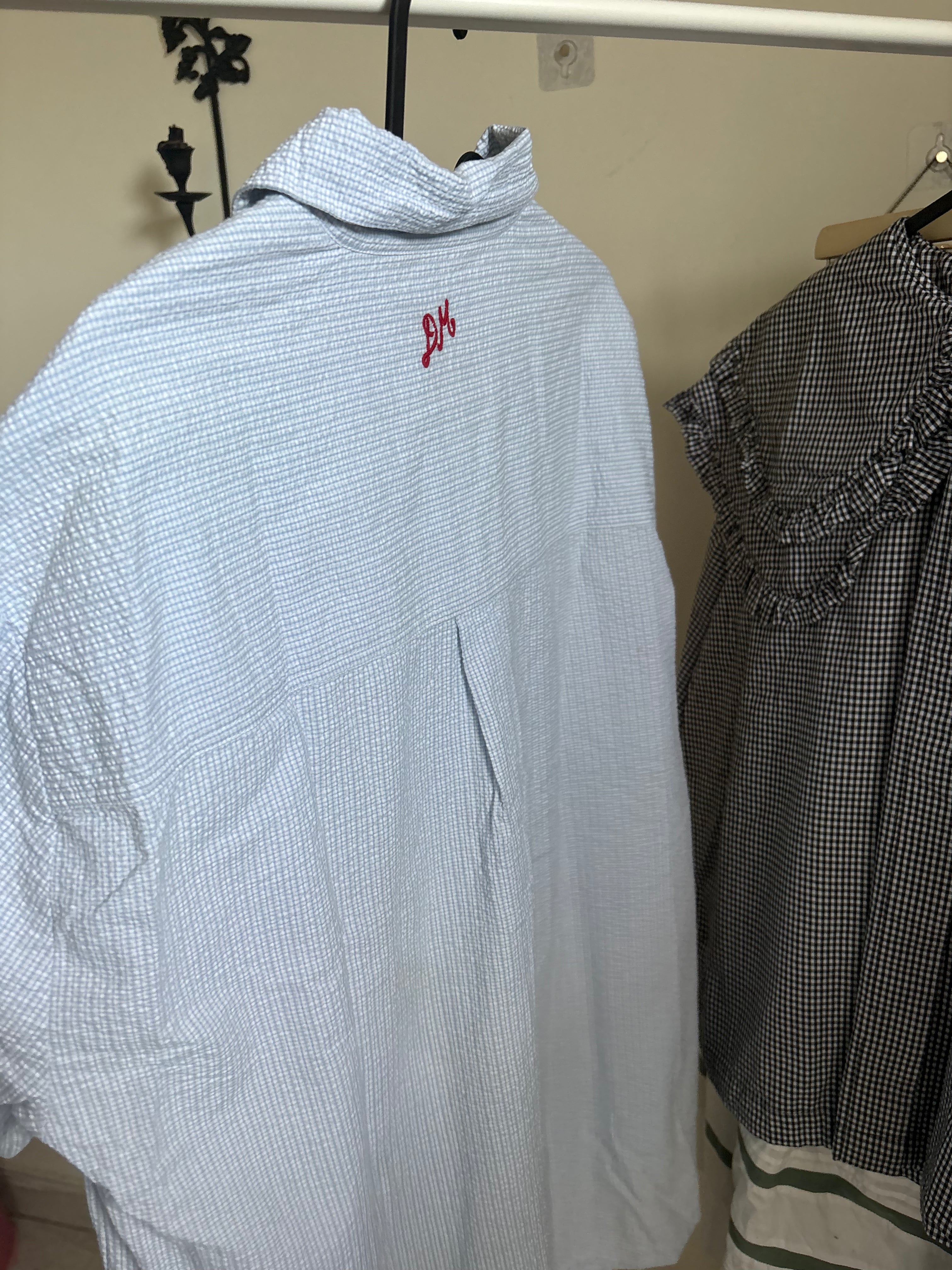 DAMSON MADDER RUFFLE BUTTON UP SHIRT UK 10-14