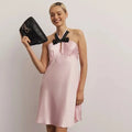Anthropologie Bow Halter Mini Dress S