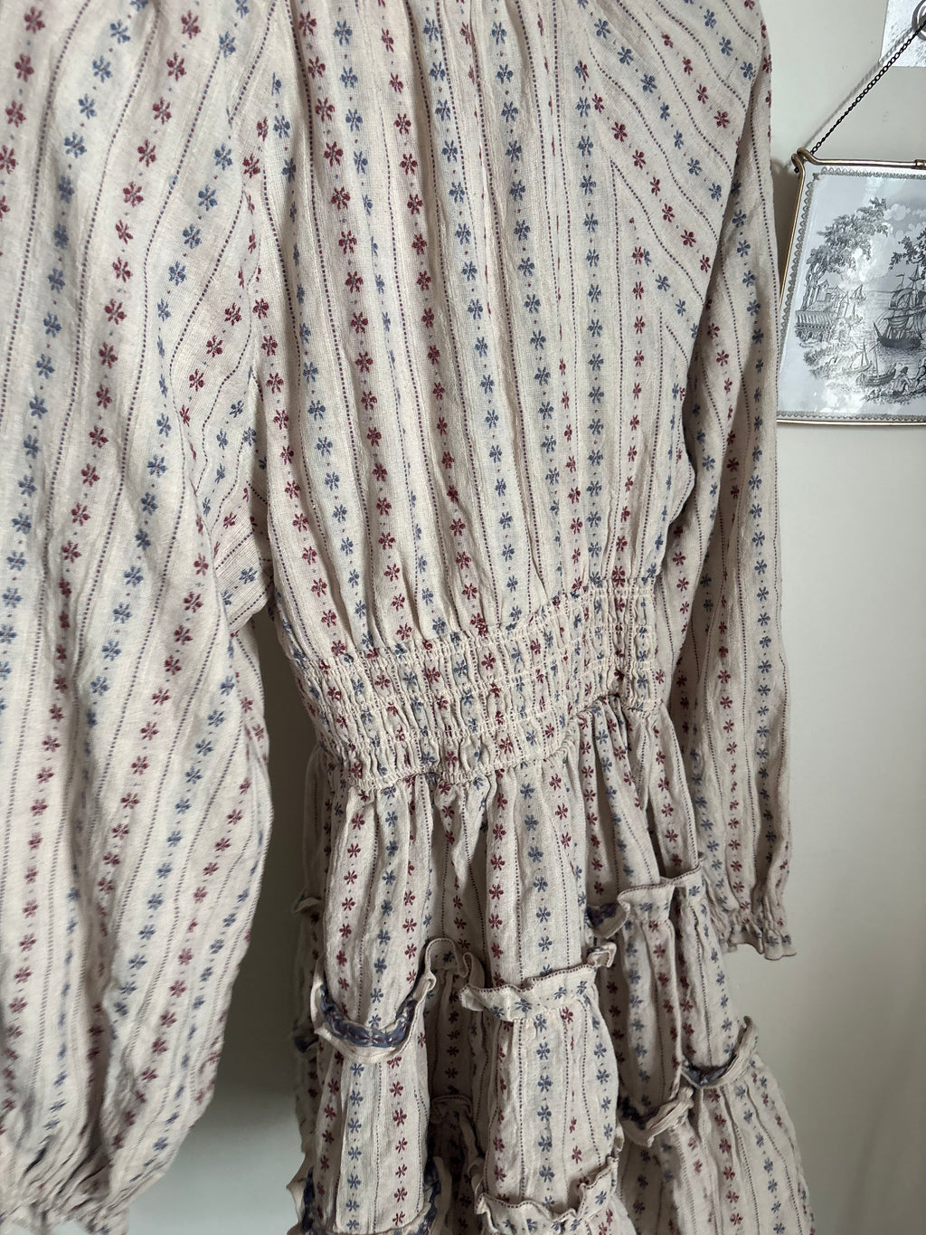 floral striped mini dress S