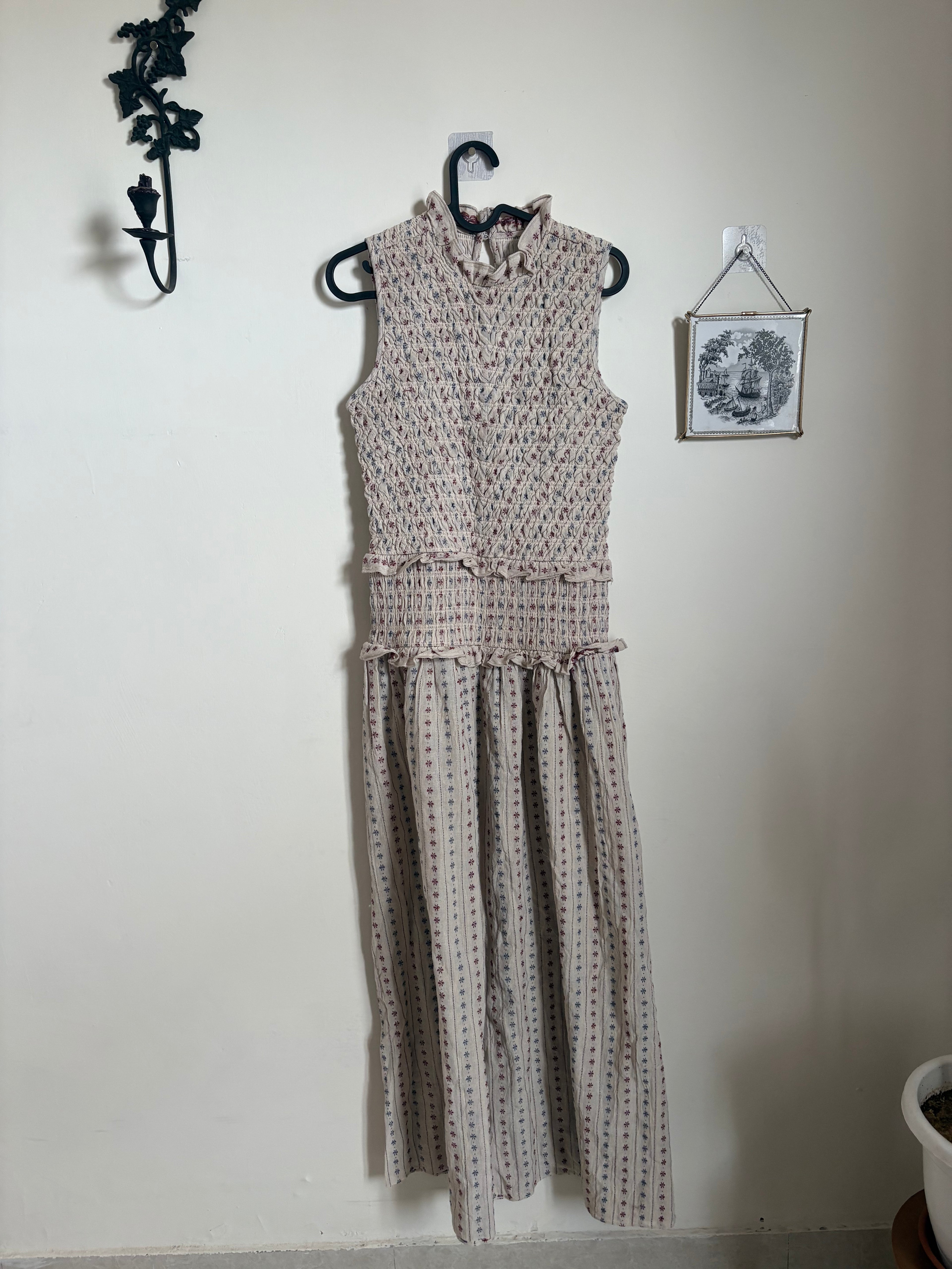 floral striped maxi dress S