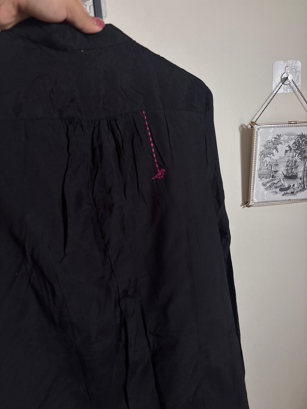 NICOBAR Mandarin Collar Top - Black SMALL