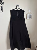 BLACK EMBROIDERED A LINE DRESS S/M