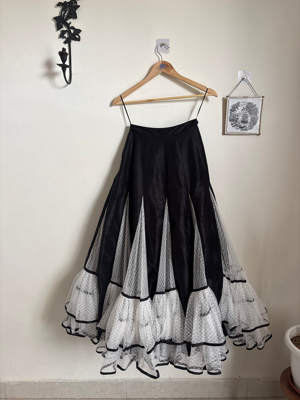 GODET FLARED MAXI SKIRT
