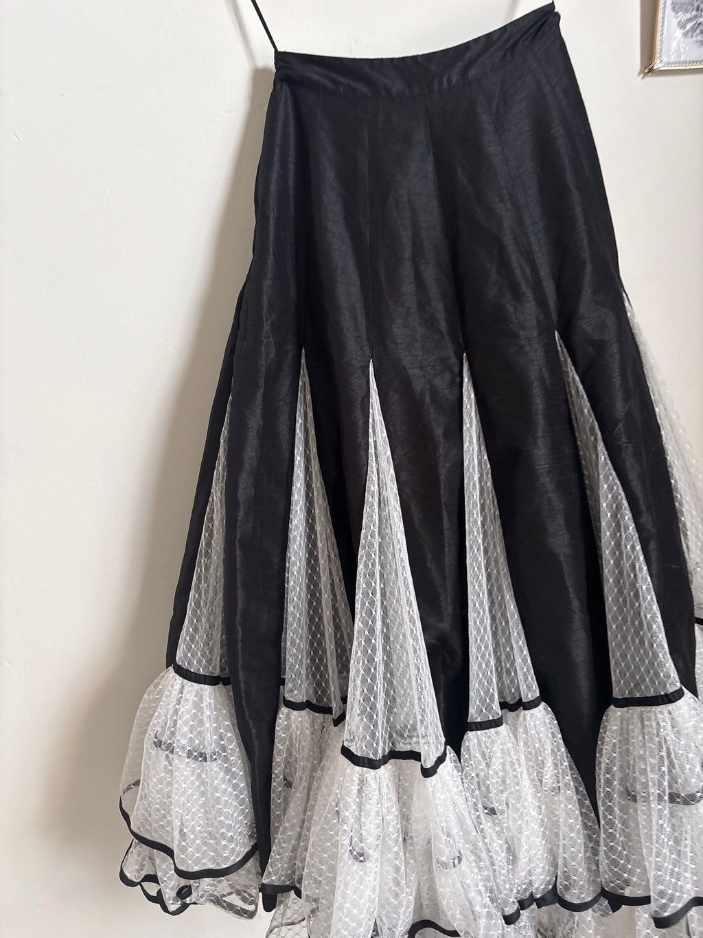 GODET FLARED MAXI SKIRT