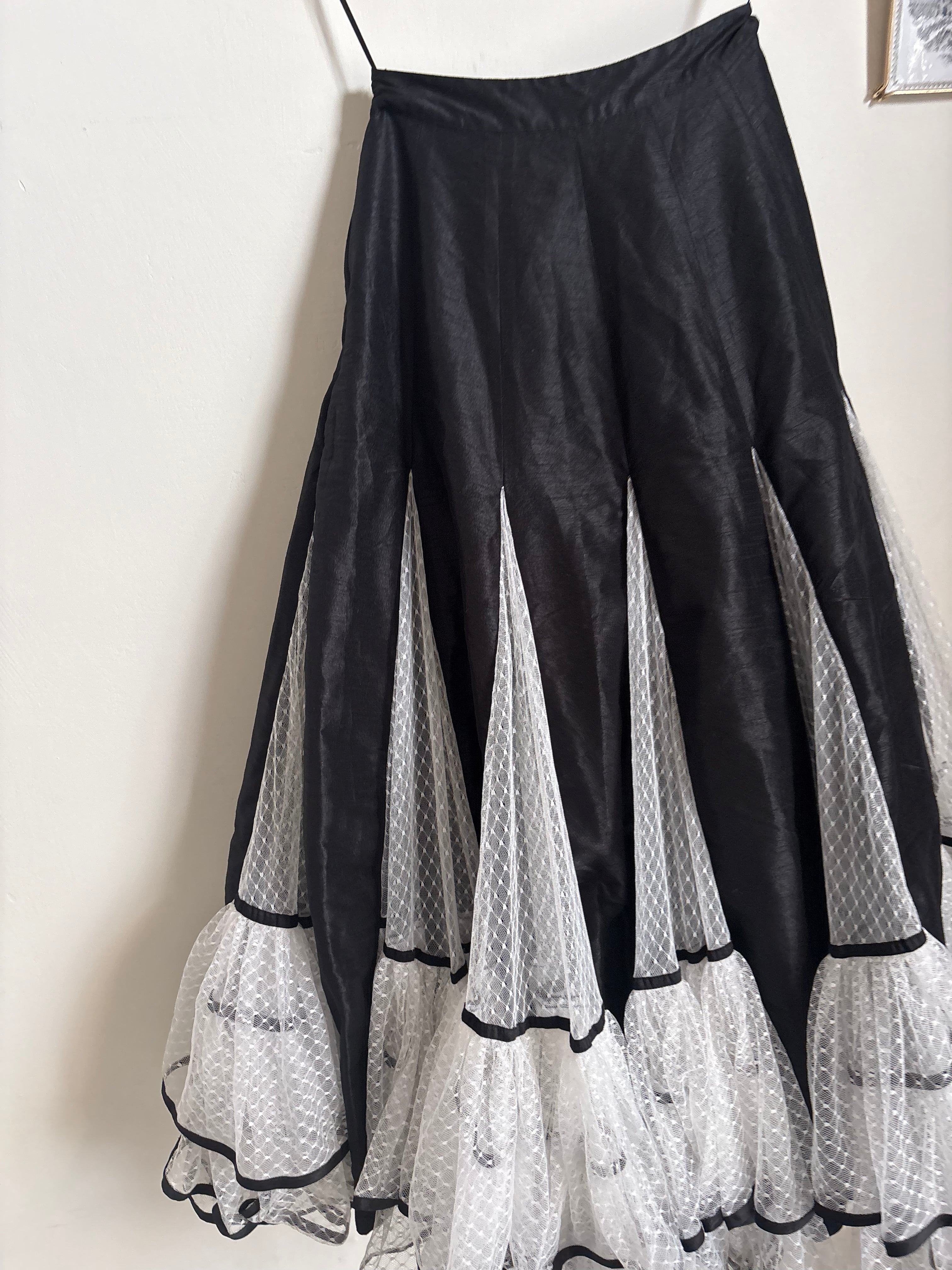 GODET FLARED MAXI SKIRT