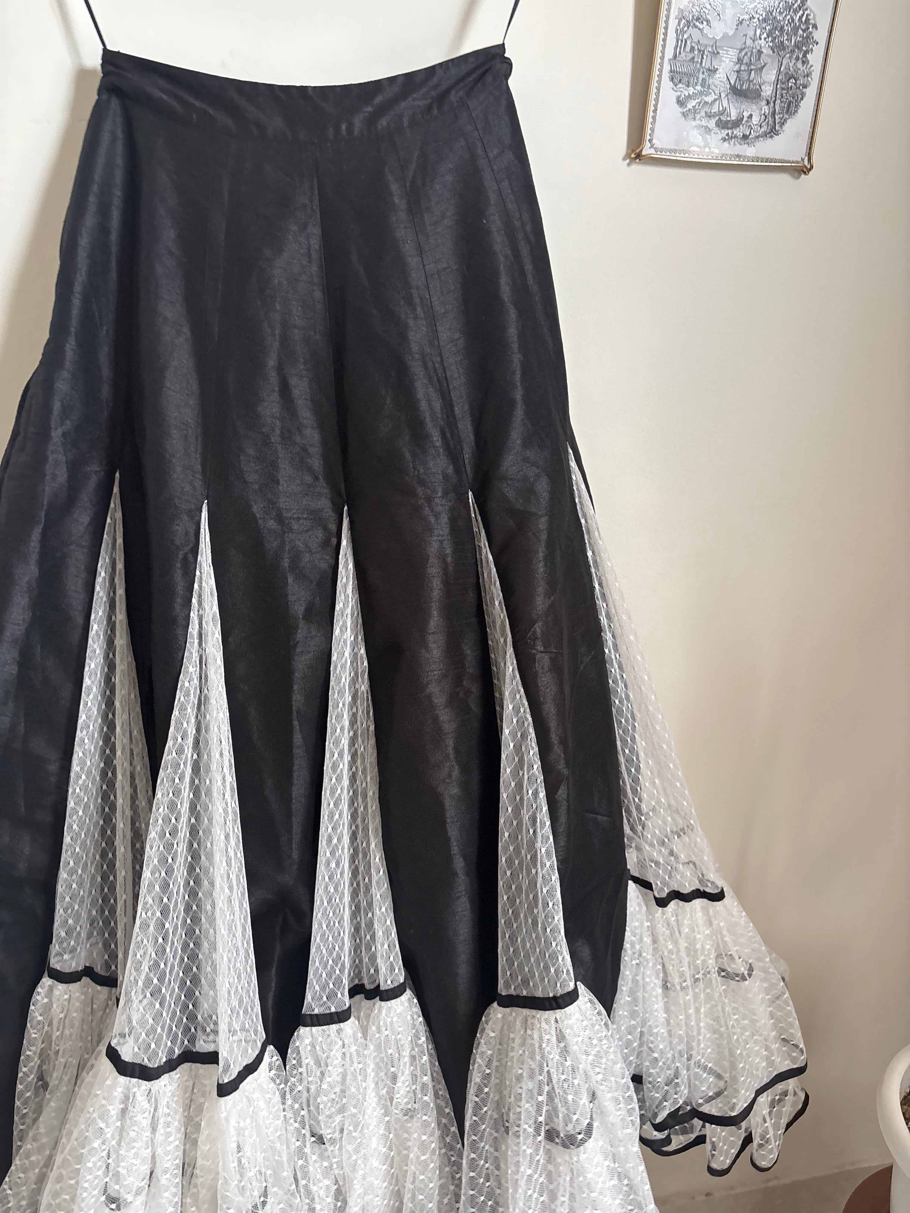 GODET FLARED MAXI SKIRT