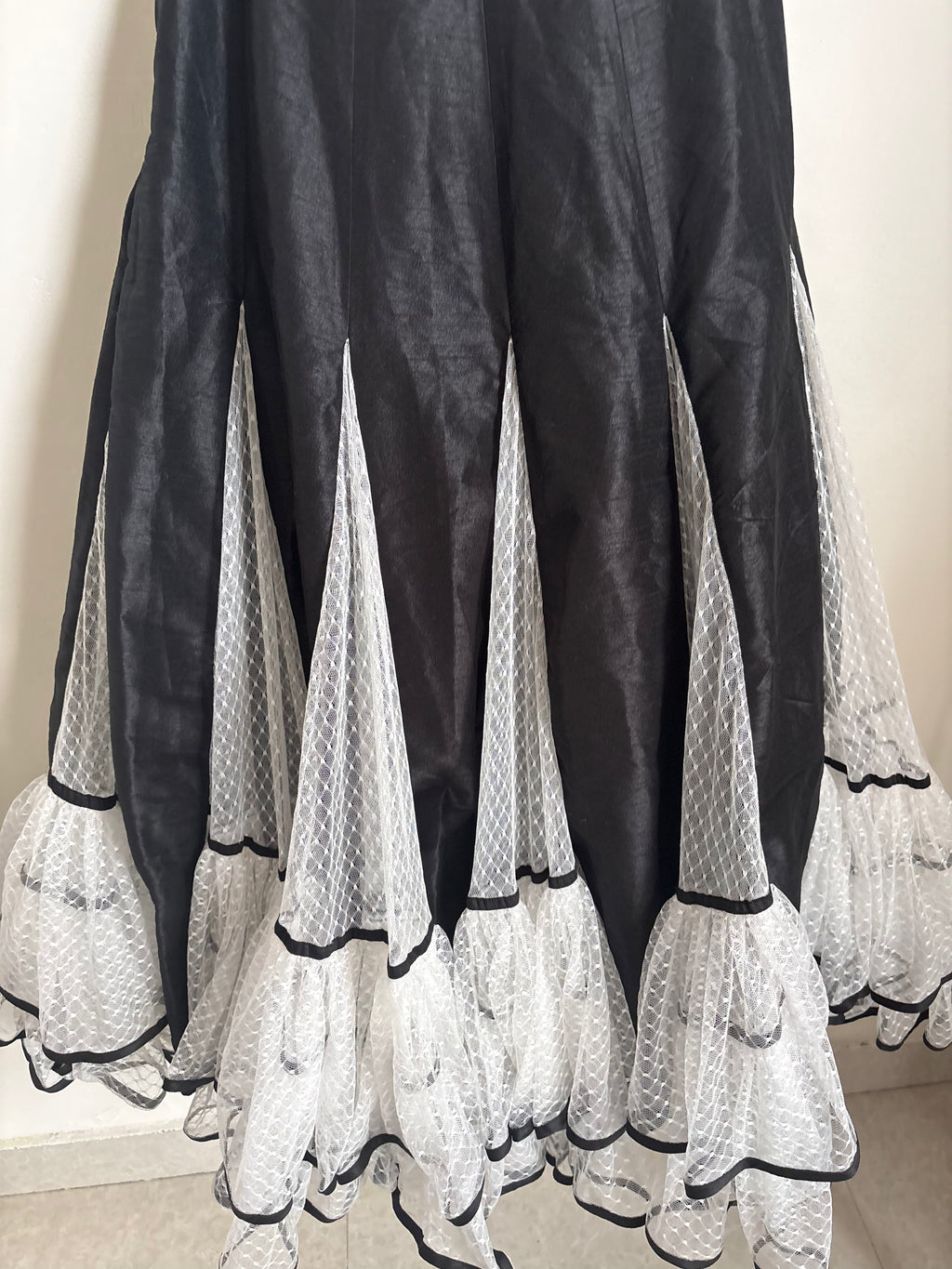 GODET FLARED MAXI SKIRT