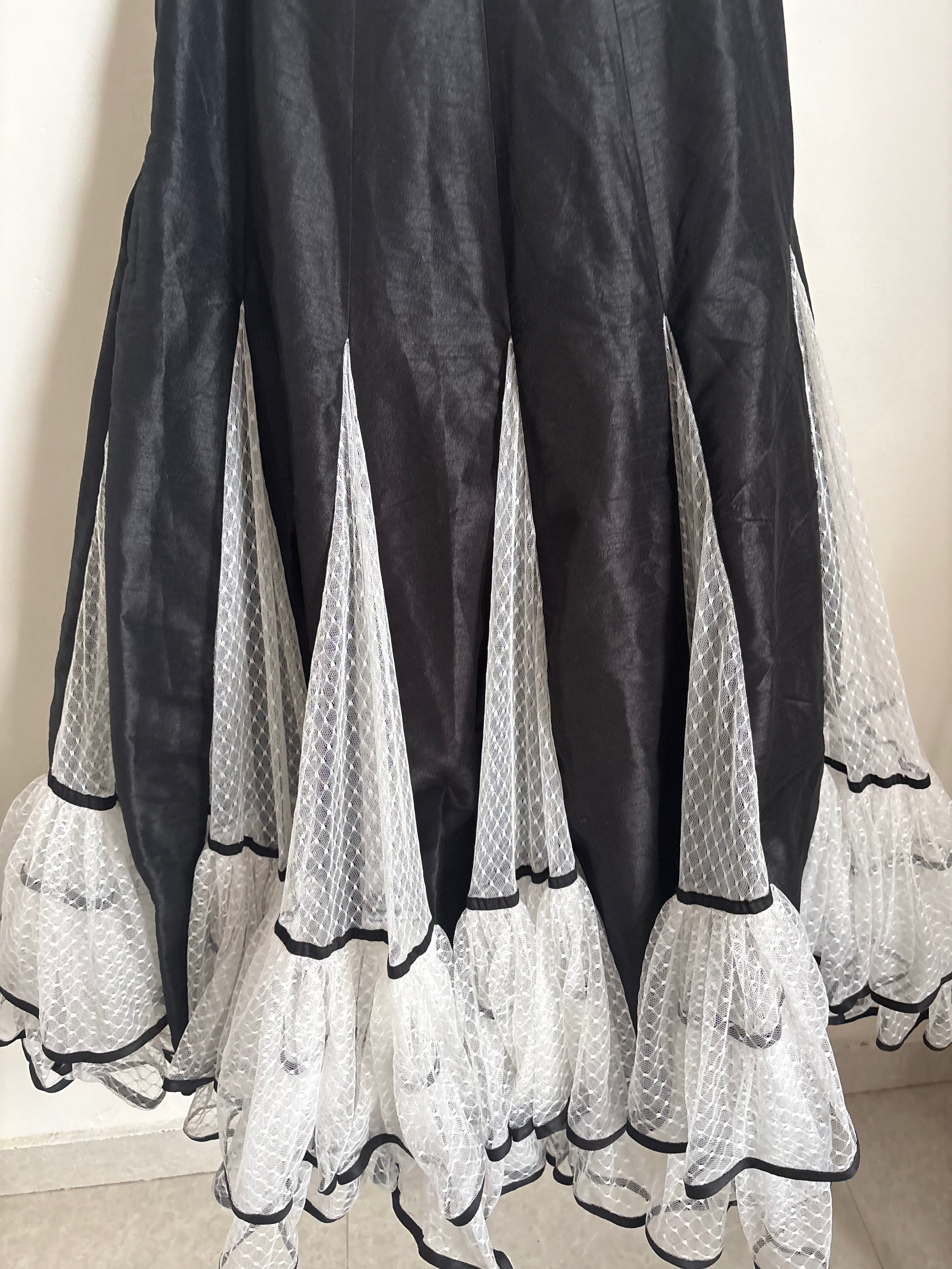 GODET FLARED MAXI SKIRT
