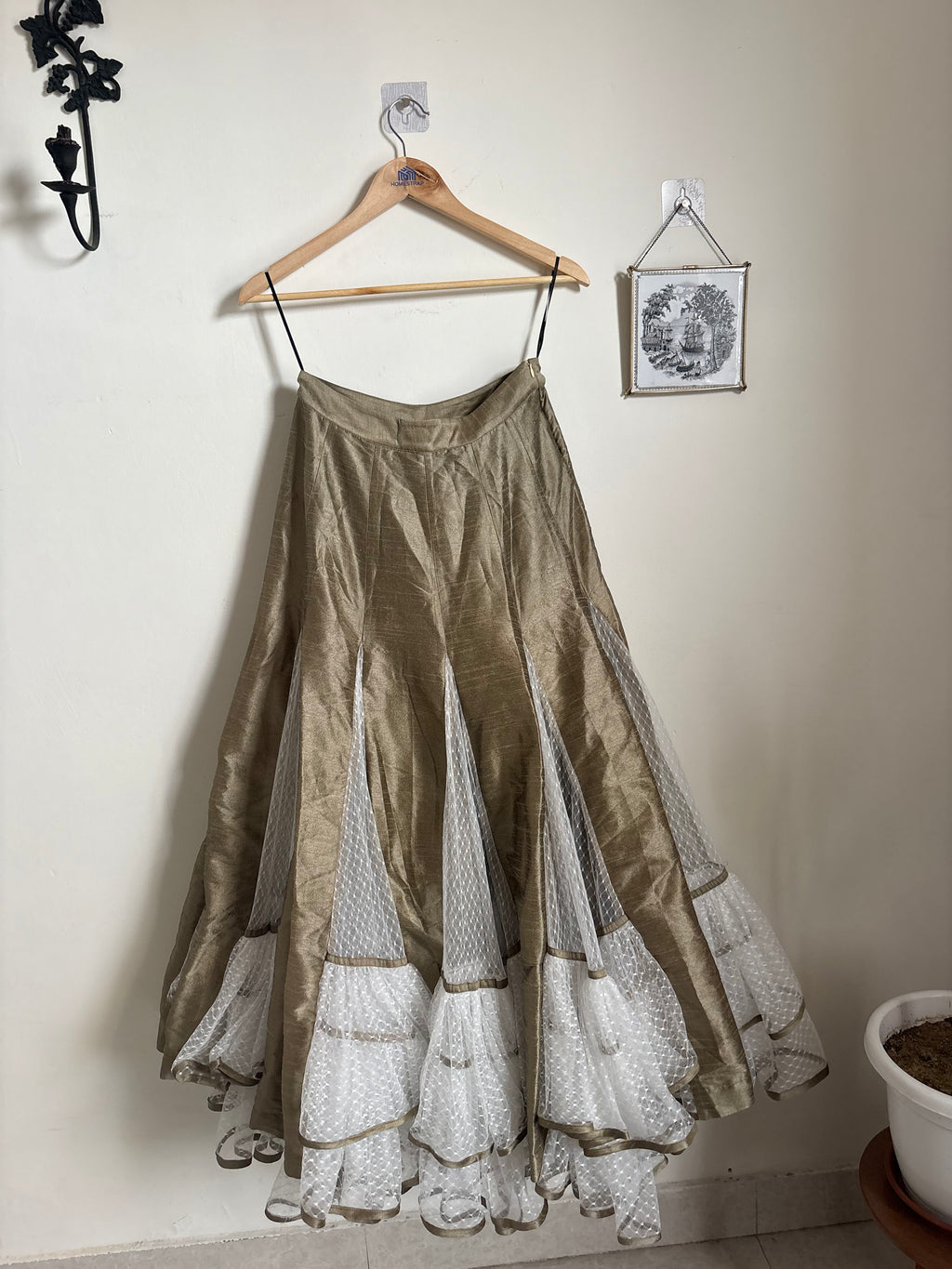 GODET FLARED MAXI SKIRT