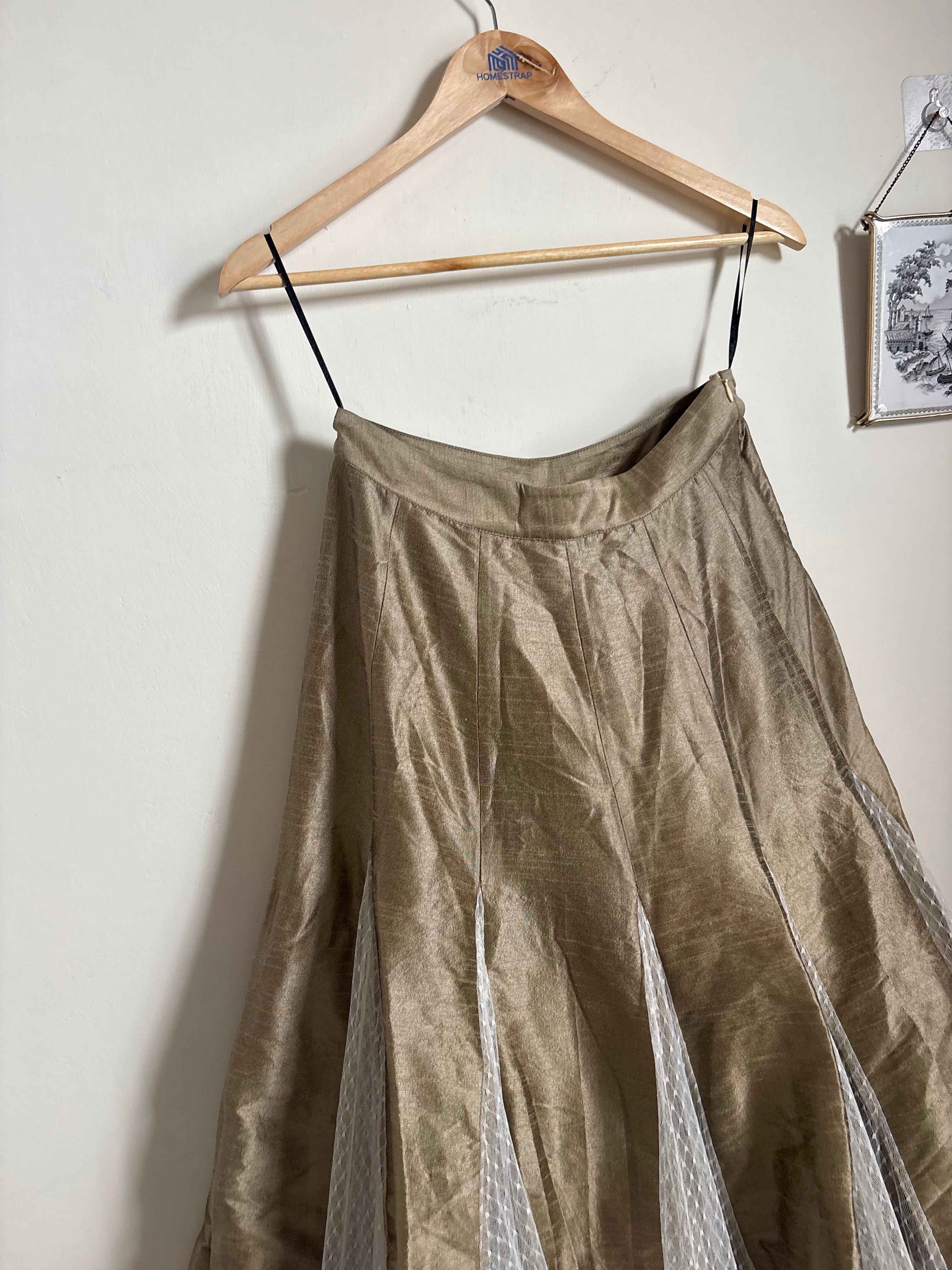 GODET FLARED MAXI SKIRT