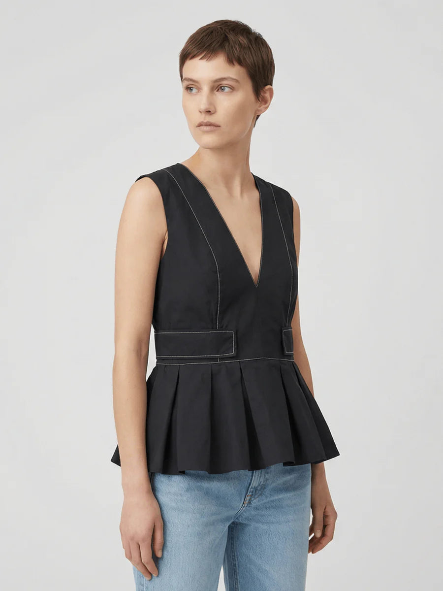 Ganni V neck top XS