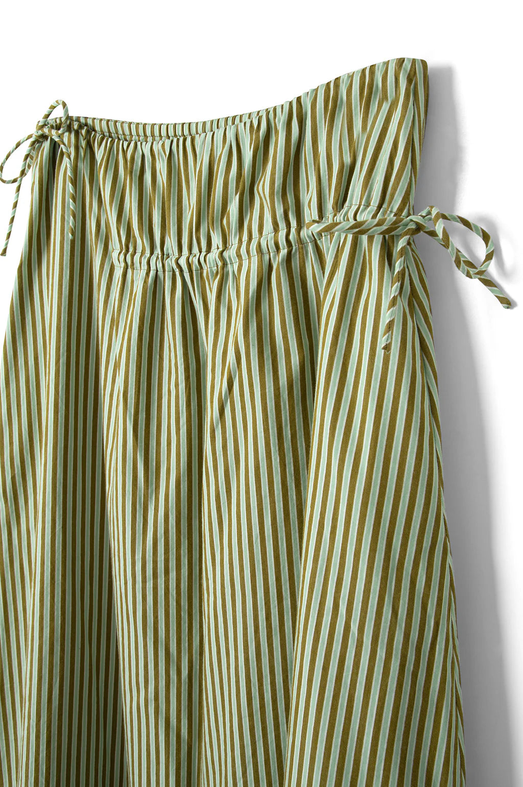 DAMSON MADDER Caspia Midi SKIRT TOP SET - Green Stripe UK 10