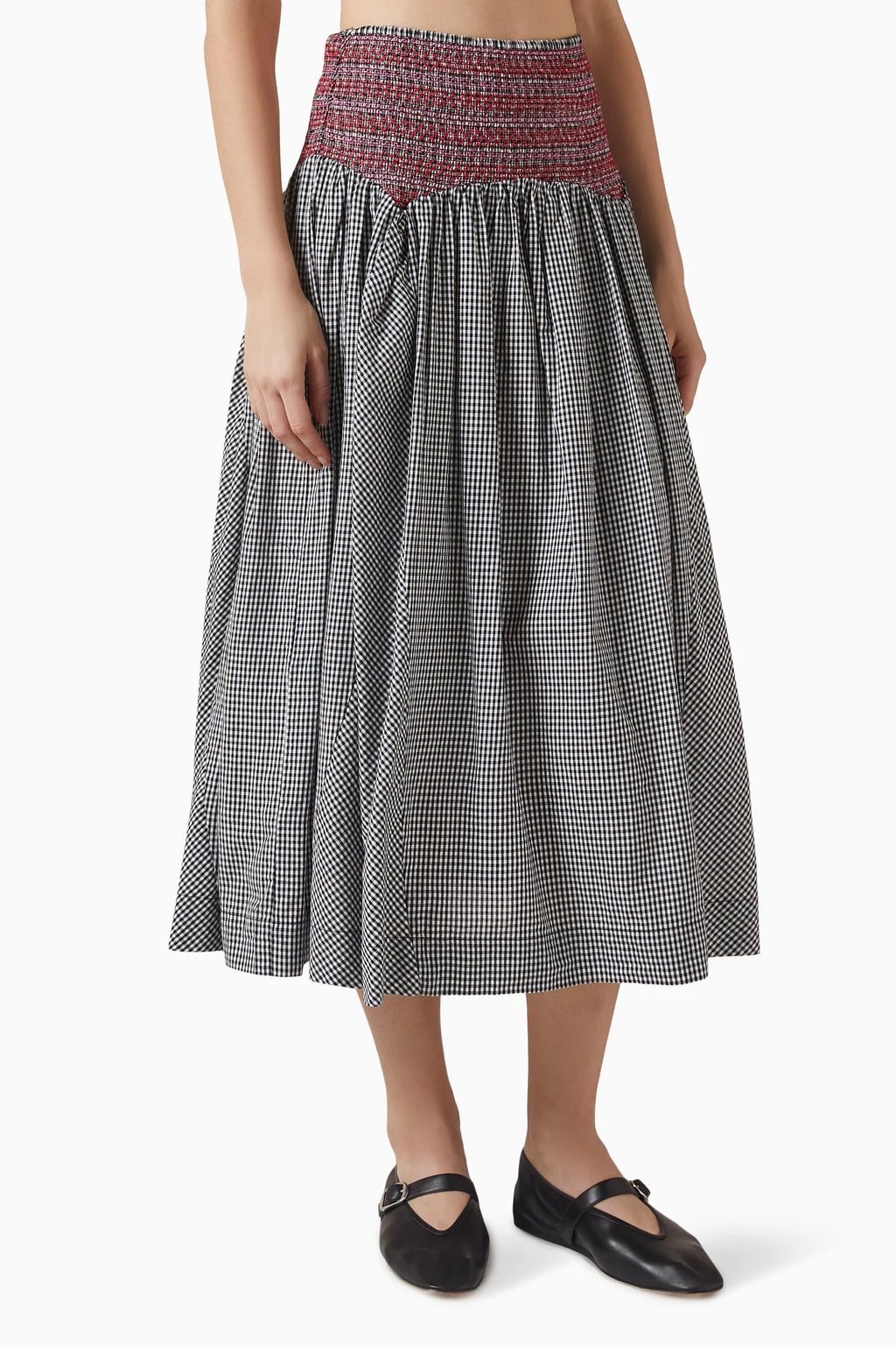 Damson Madder Layla Godet Midi Skirt