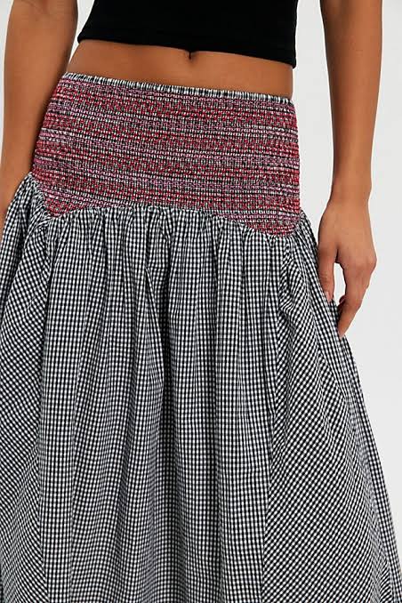 Damson Madder Layla Godet Midi Skirt