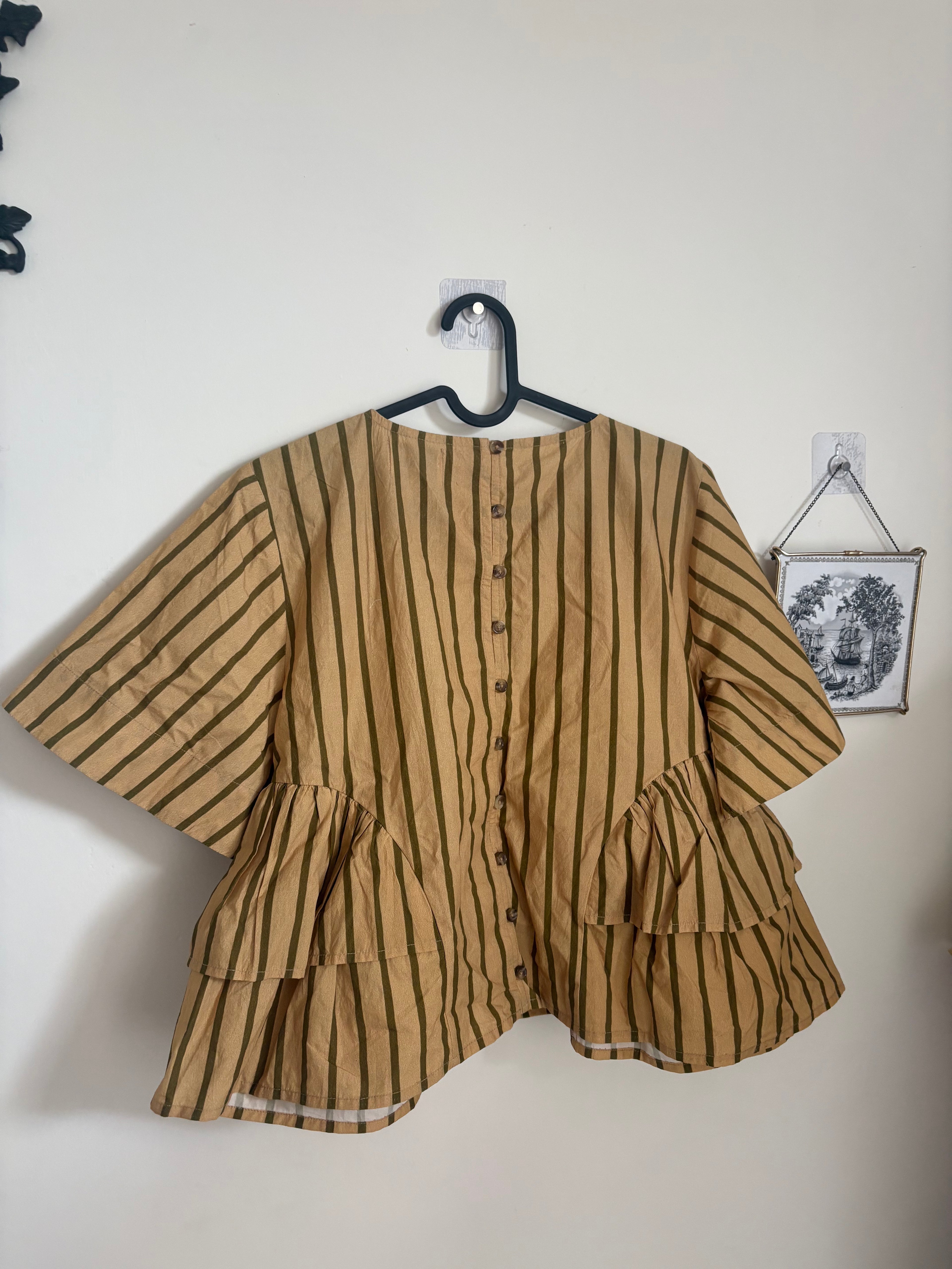 Damson Madder SAMPLE STRIPED TOP UK 10