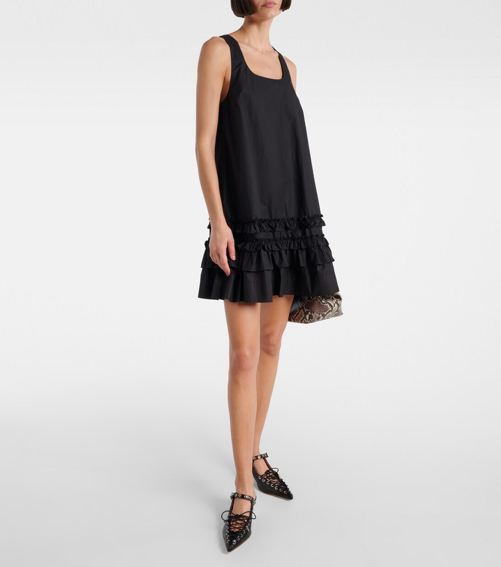 GANNI RUFFLE DETAIL DRESS