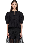 GANNI TIE TOP BLACK