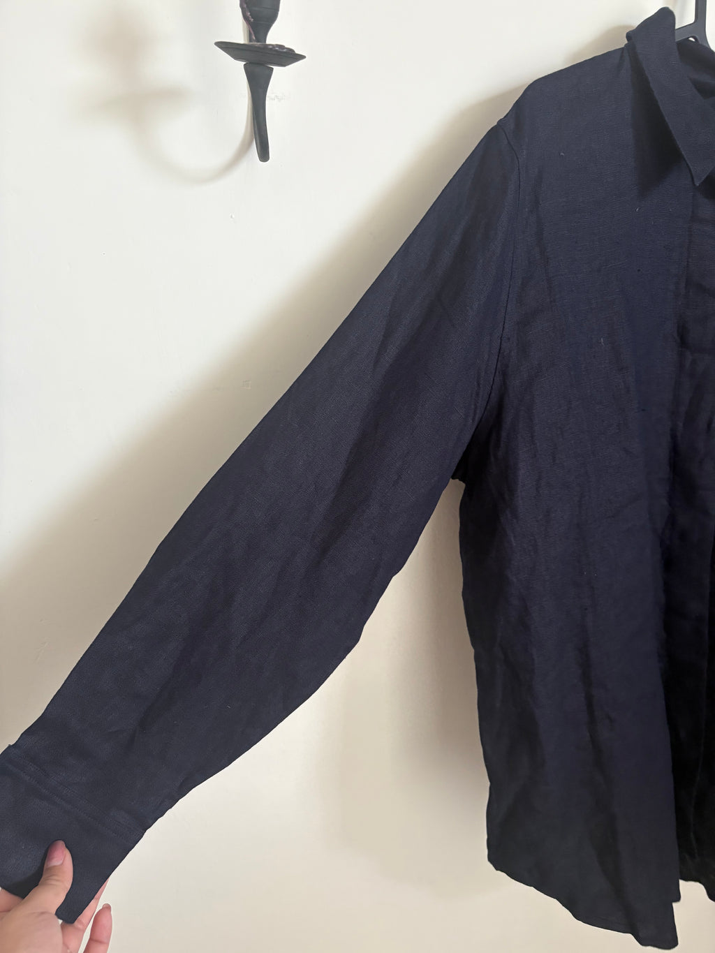 COS NAVY LINEN SHIRT EUR 38 (M)