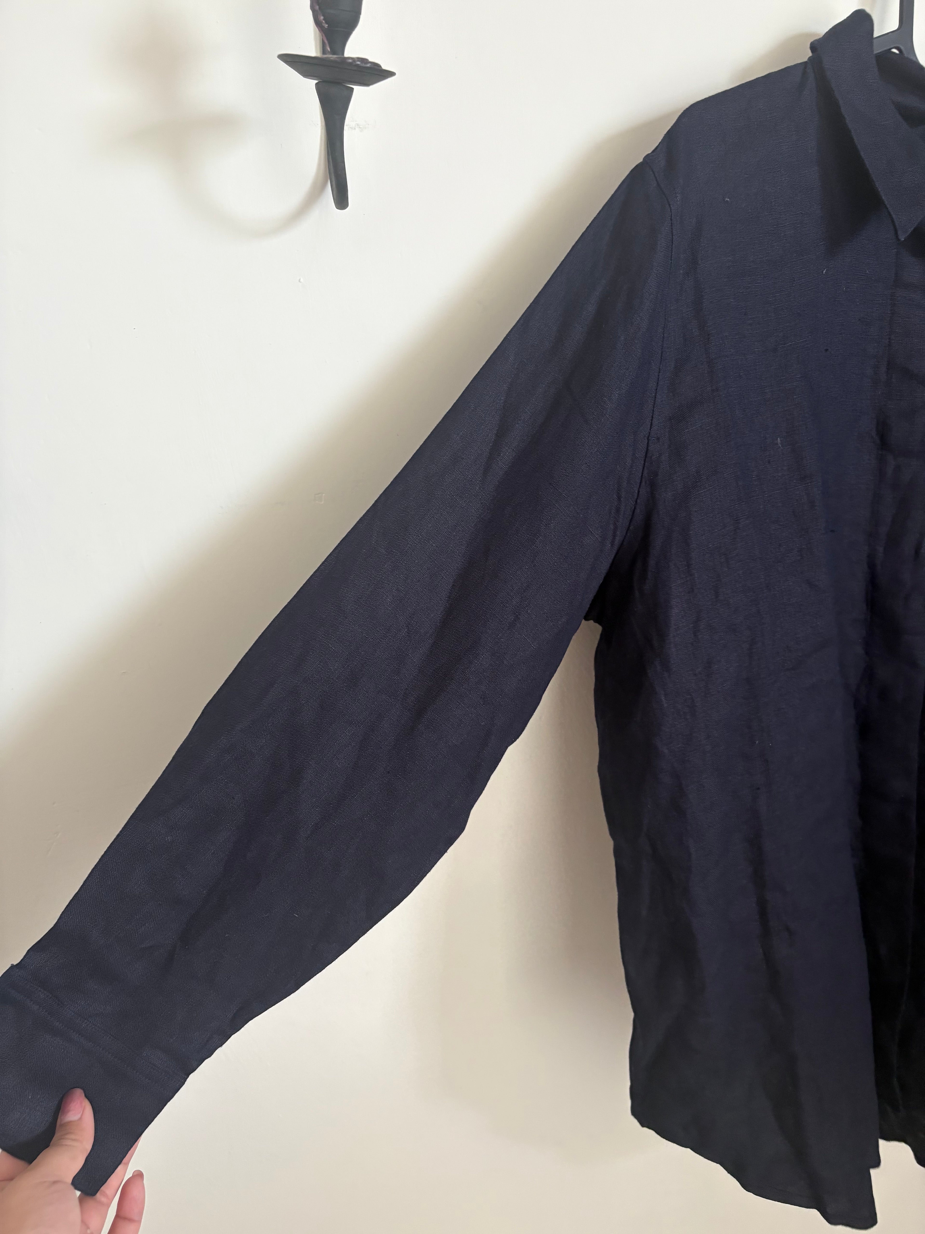 COS NAVY LINEN SHIRT EUR 38 (M)