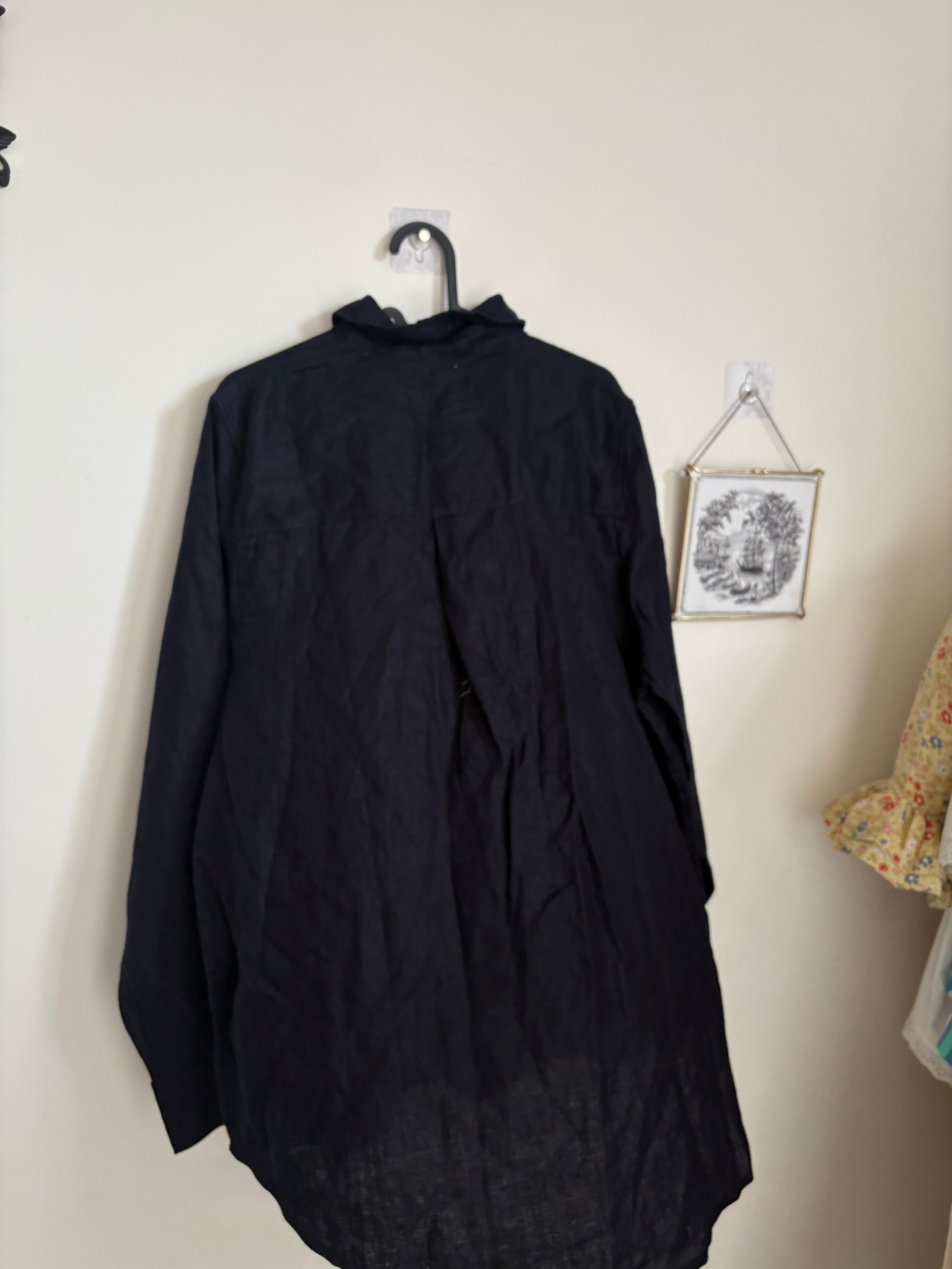 COS NAVY LINEN SHIRT EUR 38 (M)