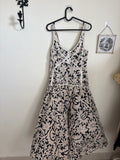 BLACK & BEIGE DROPWAIST DRESS S