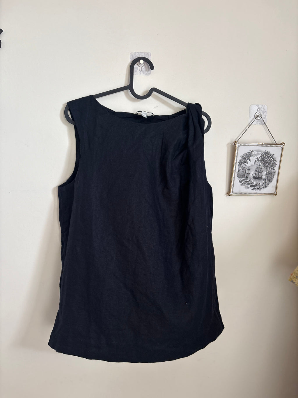 COS TWISTED-DETAIL LINEN TOP EU 42 (M/L)