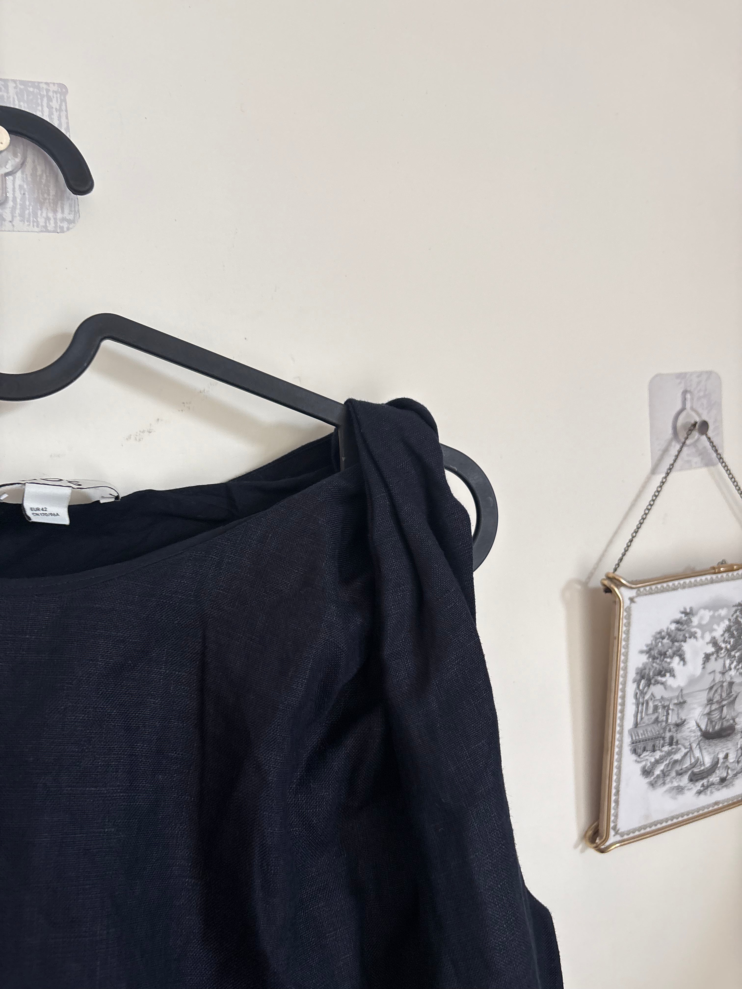 COS TWISTED-DETAIL LINEN TOP EU 42 (M/L)
