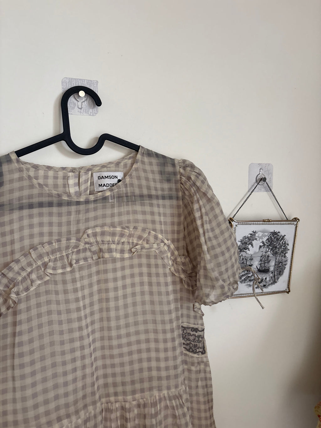 Damson Madder SAMPLE DRESS SHEER GINGHAM UK 10